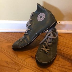 Green Leather Converse